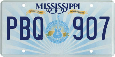 MS license plate PBQ907