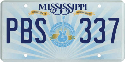 MS license plate PBS337