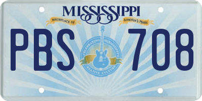MS license plate PBS708