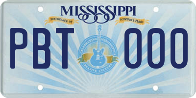 MS license plate PBT000