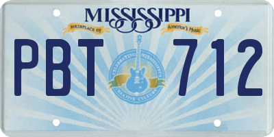 MS license plate PBT712