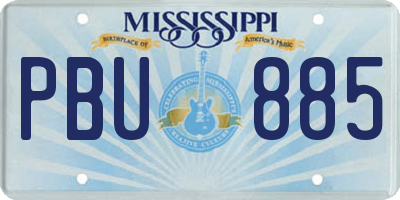 MS license plate PBU885