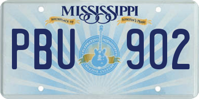 MS license plate PBU902