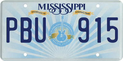MS license plate PBU915