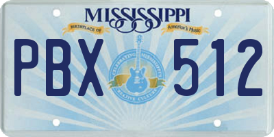MS license plate PBX512