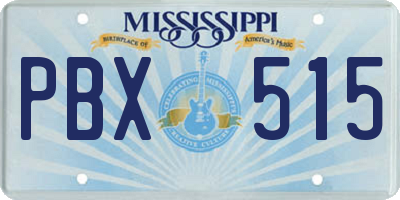 MS license plate PBX515