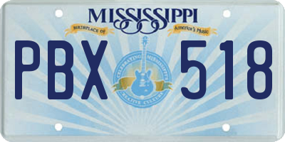 MS license plate PBX518