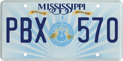 MS license plate PBX570