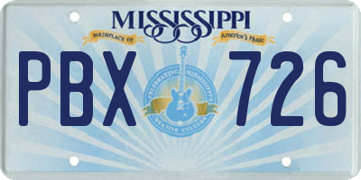 MS license plate PBX726