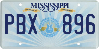 MS license plate PBX896
