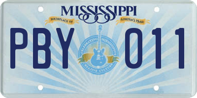 MS license plate PBY011
