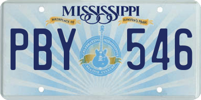 MS license plate PBY546
