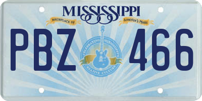 MS license plate PBZ466