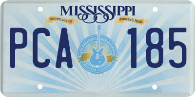 MS license plate PCA185