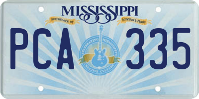 MS license plate PCA335