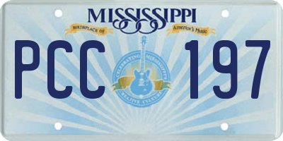 MS license plate PCC197