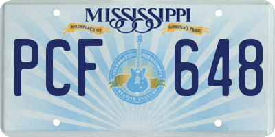 MS license plate PCF648