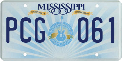 MS license plate PCG061