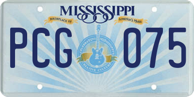 MS license plate PCG075