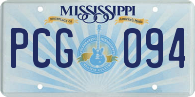MS license plate PCG094