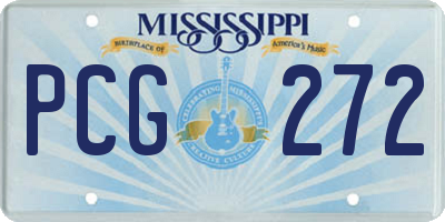 MS license plate PCG272