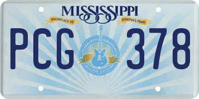 MS license plate PCG378
