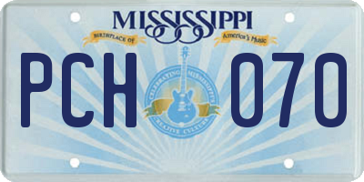 MS license plate PCH070