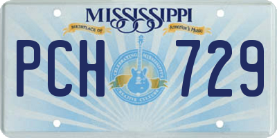 MS license plate PCH729