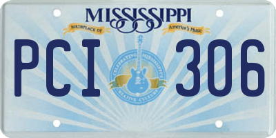 MS license plate PCI306