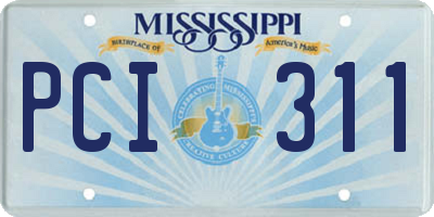 MS license plate PCI311
