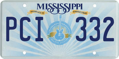 MS license plate PCI332