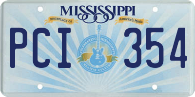 MS license plate PCI354