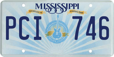 MS license plate PCI746