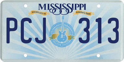 MS license plate PCJ313