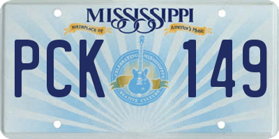 MS license plate PCK149