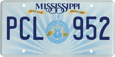 MS license plate PCL952