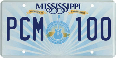 MS license plate PCM100