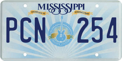 MS license plate PCN254
