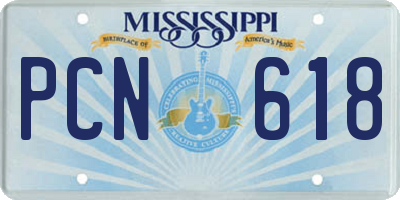 MS license plate PCN618
