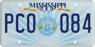 MS license plate PCO084