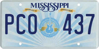MS license plate PCO437