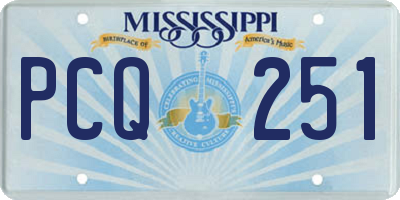 MS license plate PCQ251