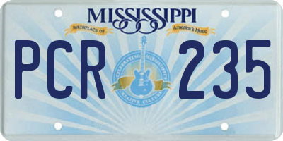 MS license plate PCR235