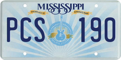 MS license plate PCS190
