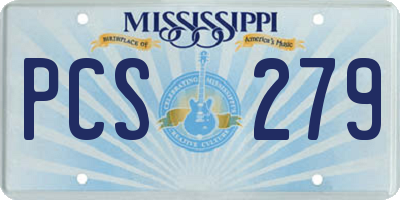 MS license plate PCS279