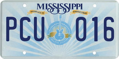 MS license plate PCU016