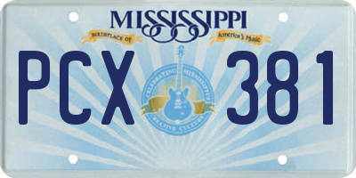 MS license plate PCX381