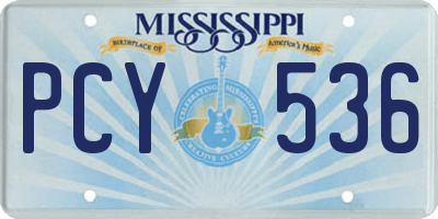 MS license plate PCY536