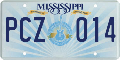 MS license plate PCZ014