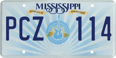 MS license plate PCZ114